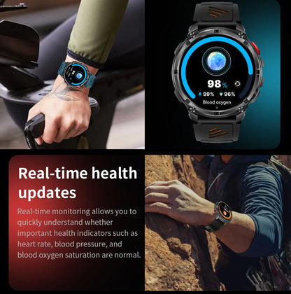 2026 New T-REX3 1100mAh Battery SmartWatch 10ATM Waterproof Compass Altitude HD Bluetooth call Sports Flashlight Smart Watch Men