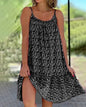 Summer 2026 Large Swing Strap Dress European American Leisure Style Printed Sleeveless Fashionable Casual Maxi Dress