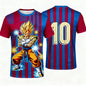 Summer 2026 Dragon Ball Wukong "Super Barcelona 10" Football Theme 3D Print Breathable Quick Drying T-shirt Adult Parent Top