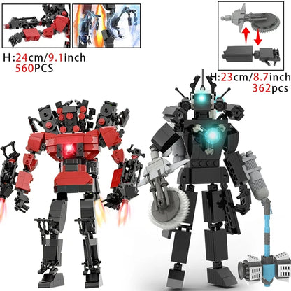 Moc Skibidi Toilet Figures Model Blocks Titan Cameraman Speakerman Construction Toys Party Halloween Decoration Boys Gifts