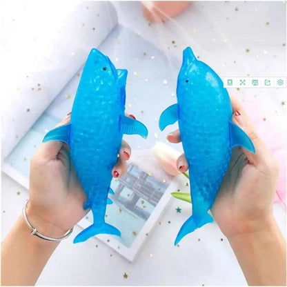 Durable TPR Shark Stress Balls Blue Soft Stretchy Stress Squish Ball Stretchy Dolphin Squeeze Ball Adults