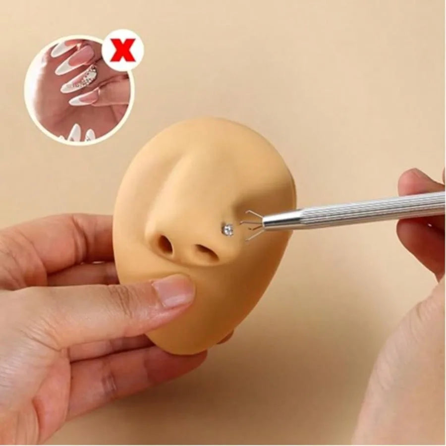Stainless Steel Flat Back Earrings Applicator Tool Threadless Insertion Pin Thread Body Piercing Kit For Ear Nose Lip