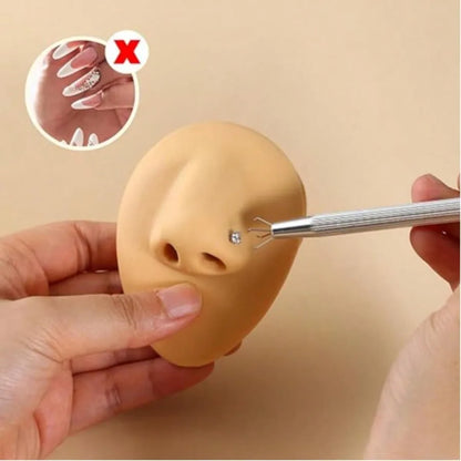 Stainless Steel Flat Back Earrings Applicator Tool Threadless Insertion Pin Thread Body Piercing Kit For Ear Nose Lip