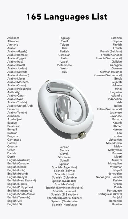 A60 Business Translator Earbuds Real-Time 164 Languages AI Headset Bluetooth 6.0 Wireless for Meetings HD Call