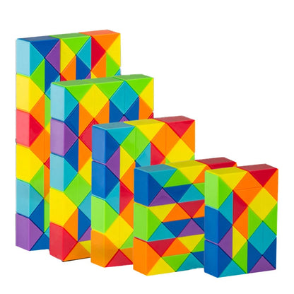 Magic Snake Cube Twist Puzzle 72/48/36/24 Wedges Brain Teaser Games For Kids Montessori Educational Toys Spielzeuge Kinder