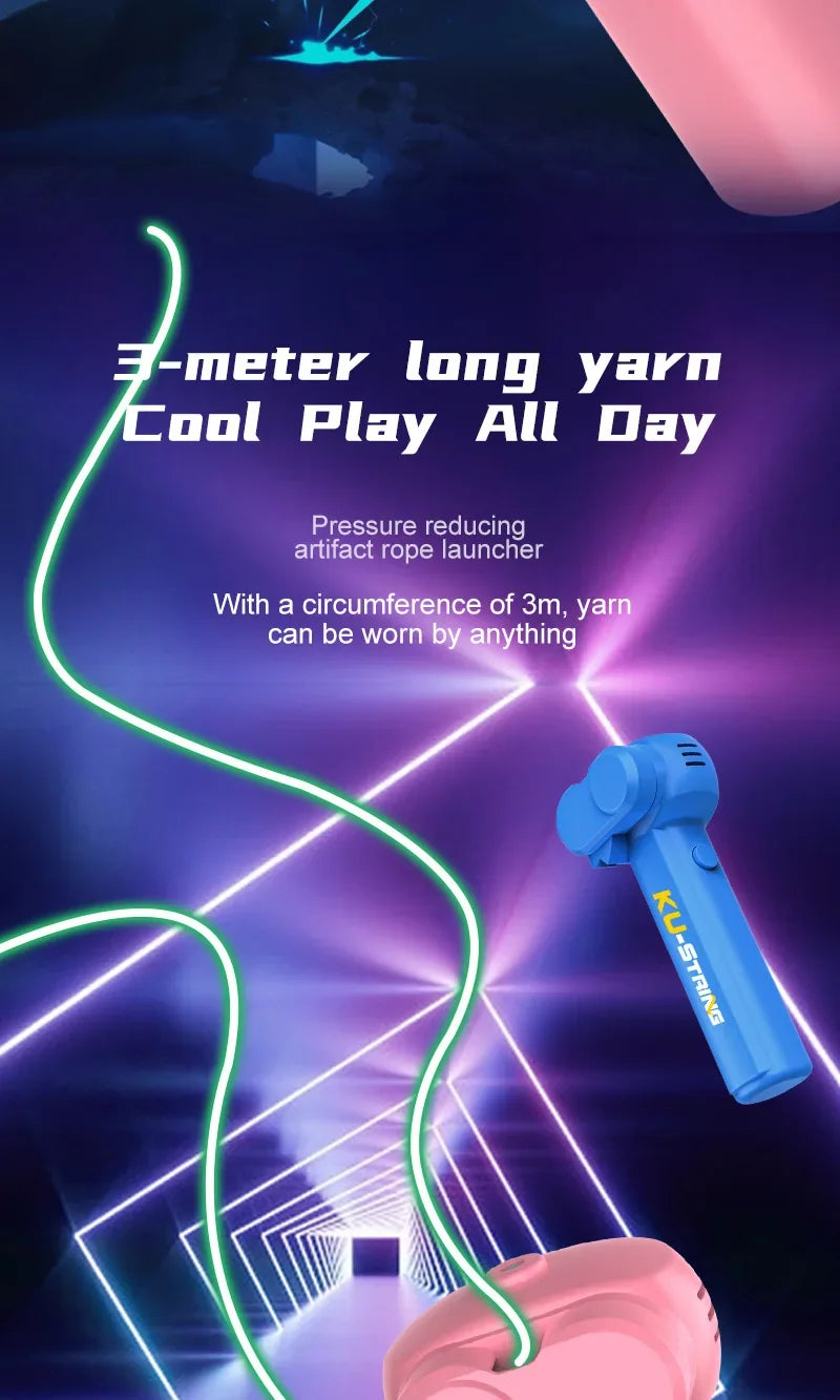 Launcher Loop Rope Toy Rope Launcher Zip String Handheld Adjustable Speed Luminous Rope Lasso Kids Adult Fun Game Toys Gift