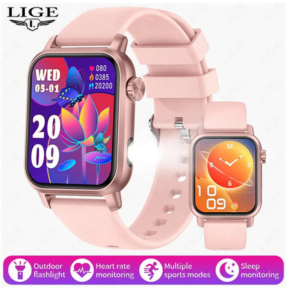 LIGE Smartwatch dla mężczyzn i kobiet Luksusowy Wodoszczelny Zegarek Sportowy z Pełnym Ekranem Dotykowym Smartwatch Fitness dla Xiaomi Huawei Android iOS iPhone