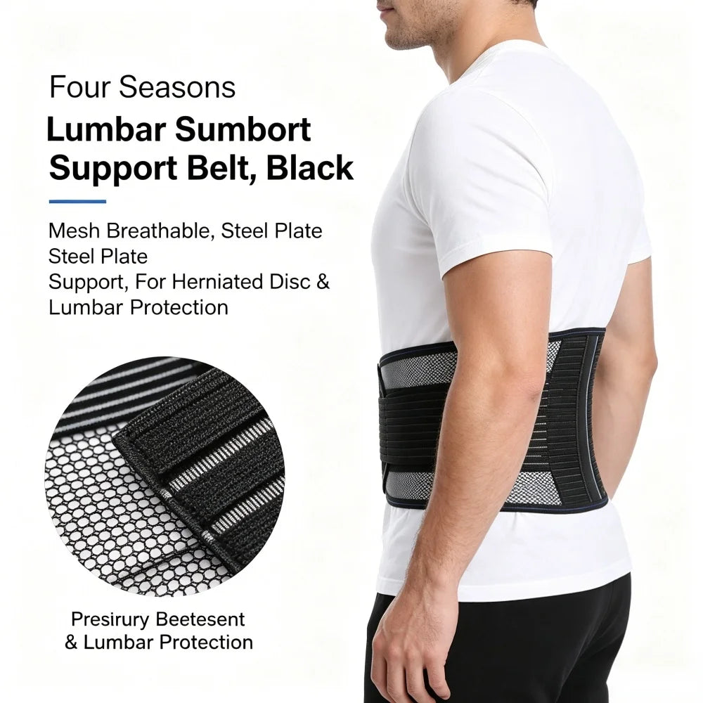 Adjustable Lumbar Support Belt Breathable Back Brace for Men Women Comfortable Daily Wear Waist Support Strap