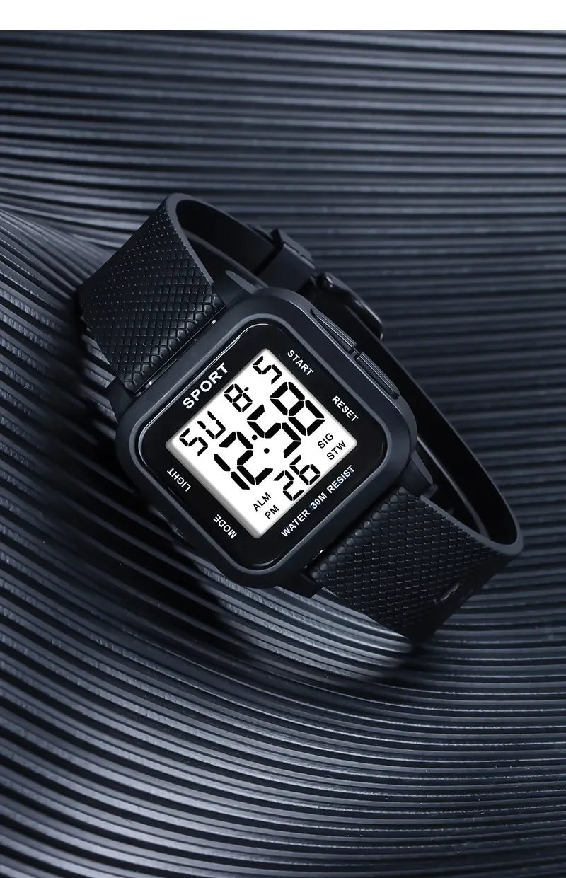 YIKAZE Sports Watch for Men Luminous Waterproof Men's Sport Watches Outdoor Military Clock Student LED Electronic Wristwatch