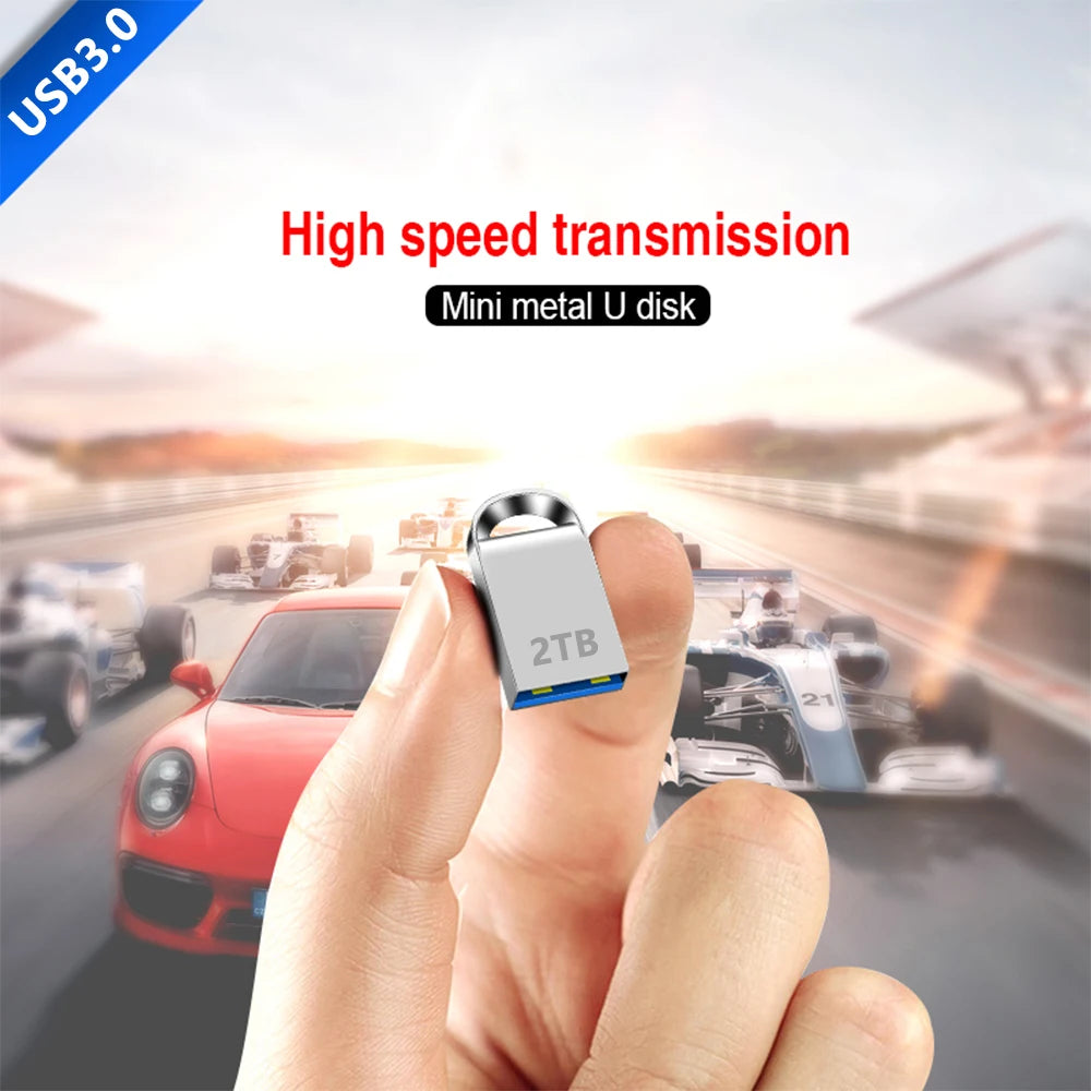Mini USB 3.0 Pendrive 1TB 512GB 128GB Silvery External Storage Metal Memory Flash Drive USB Storage Key Pen Drive For Computer