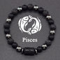 12 Zodiac Constellation Signs Bracelets for Men Women Real Natural Tiger Eye Stone Bead Bracelet Leo Taurus Charm Couple Jewelry