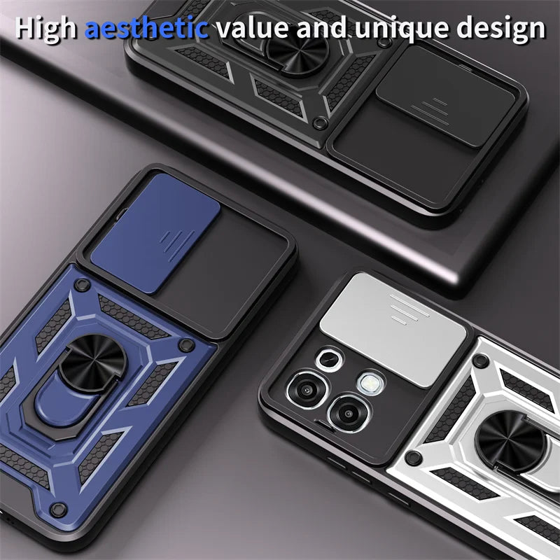 Armor Funda For OPPO A6 Pro 5G Case Slide Lens Protect Car Magnetic Holder Ring Phone Case For Oppo A 6 Pro A6Pro 4G Back Cover