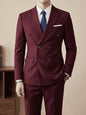 Men'S Slim Fit 2pcs Suit Double Breasted Business Wedding Prom Tuxedo Suits Blazer & Pants Set