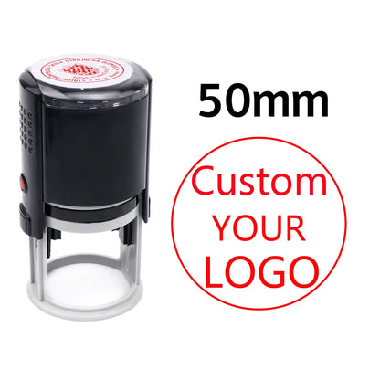 Custom Logo Round Stamp Personalized Image Self Inking Stamper Customized Business Logo Text Stamps-4 Sizes-5 Ink Color Options