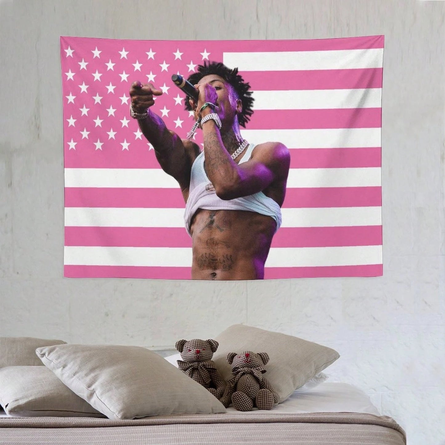 YoungBoy Rapper Tapestry, Music Art Poster Flag for Room Aesthetic, Bedroom, Living Room, Home Office, Dorm & Party Decor