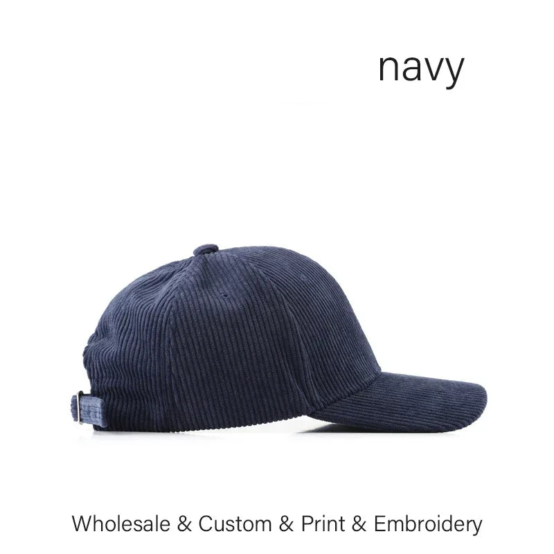 SLECKTON Custom Baseball Cap for Women and Men Fashion Design Brand LOGO Letter Embroidery Hats Corduroy Hats Unisex Wholesale