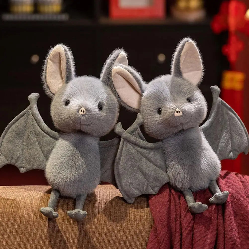 Cartoon Bat Plush Toy 20cm Bat Cartoon Funny Design Bat Plushies Soft Stuffed Grey Bat Stuffed Animal Car Decoration
