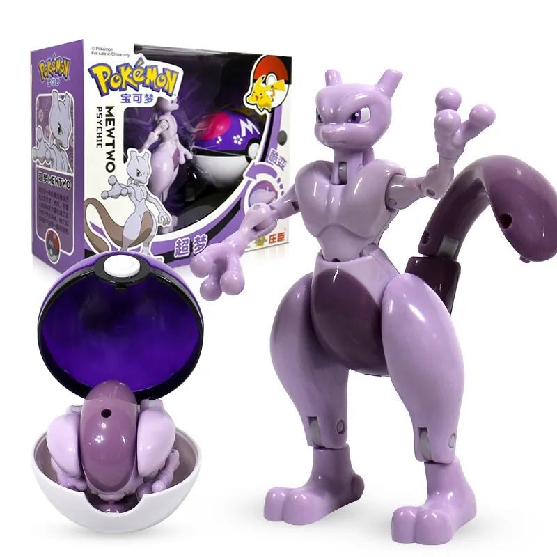 Pokemon ball deform Figure Pikachu Charizard Venusaur Blastoise Gyarados Solgaleo Lunala Action Figurine pokeball poke child Toy
