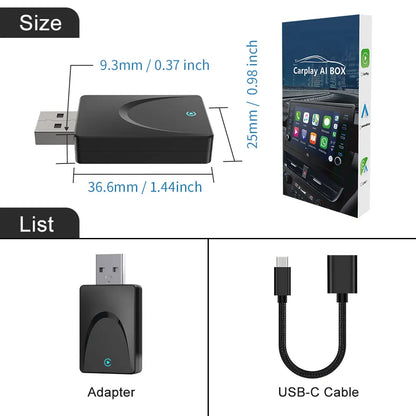 Mini Wireless 2 in1 Carplay Adapter for Android iPhone Auto Wired to Wireless AI Box USB Connection For Volvo MG Kia Chery Toyot