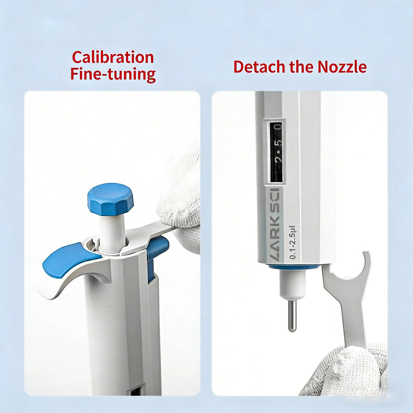 Laboratory Pipette Adjustable Single Channel Digital Micropipette With Pipettor Tips