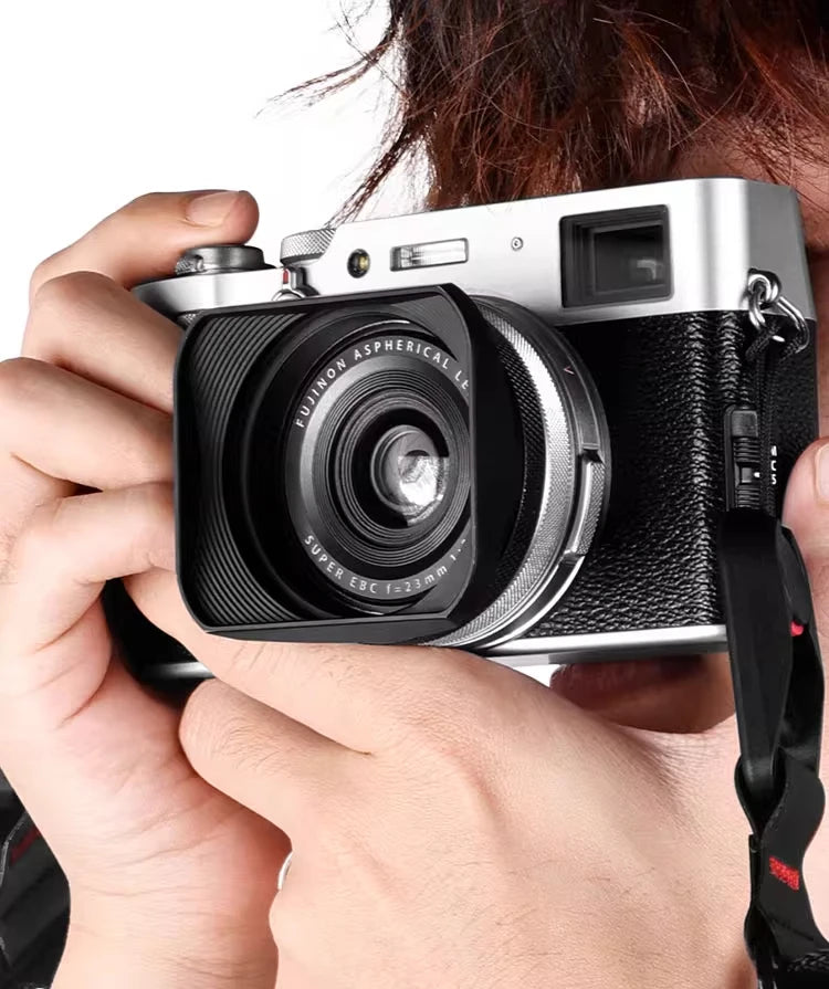 Square X100VI Shading Hood Compatible With Fujifilm X70 X100S X100T X100 X100F X100V Lens Filter Adapter Ring Metal Mount
