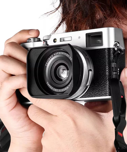 Square X100VI Shading Hood Compatible With Fujifilm X70 X100S X100T X100 X100F X100V Lens Filter Adapter Ring Metal Mount