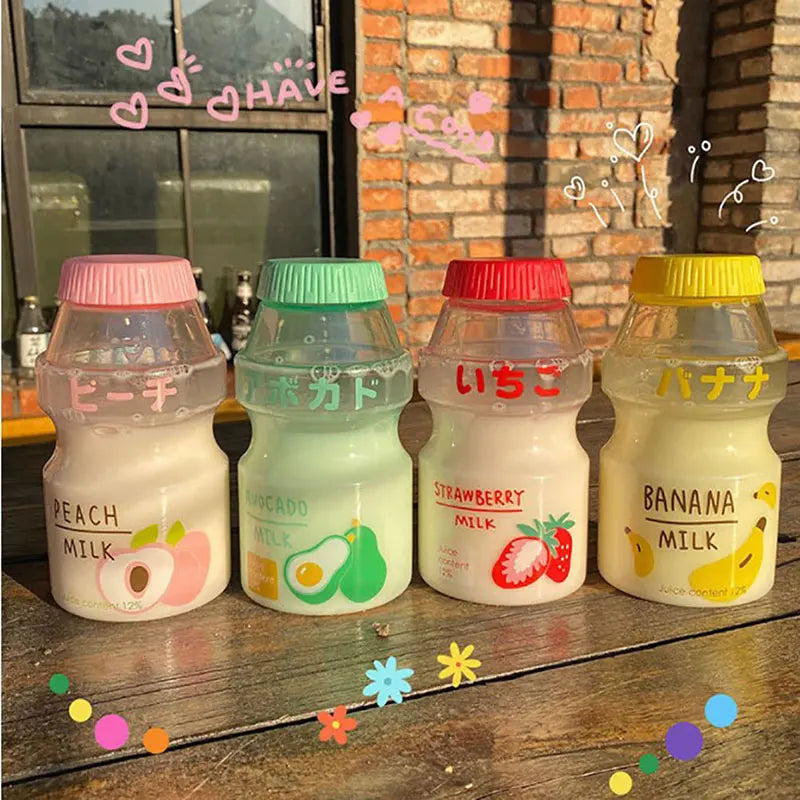 [H]480ml Plastic Water Bottle Drinking Bottle Shape Cute Kawaii Milk Shaker Bottle