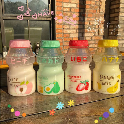 [H]480ml Plastic Water Bottle Drinking Bottle Shape Cute Kawaii Milk Shaker Bottle