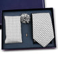 Elegant Ties For Men Classic Paisly Neck Tie Pocket Square Brooch Set With Gift Box Mens Business Wedding Suit Accessories
