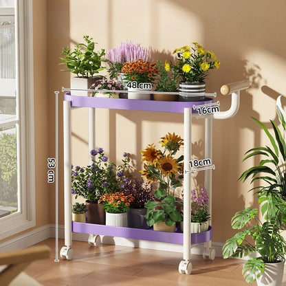 Indoor shelf Simple flower stand Universal wheel Balcony Living room storage rack Various colors Versatile flower stand Shelf