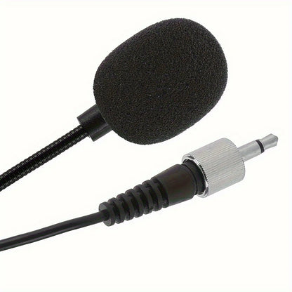 Headset microphone with noise-canceling earpiece, compatible with belt-pack transmitter, ideal for teaching and conferences.