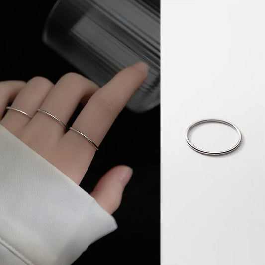 La Monada 45-59mm Plain Thin Women Ring 925 Sterling Silver Minimalist Rings For Women 925 Silver Finger Jewerly Rings Woman