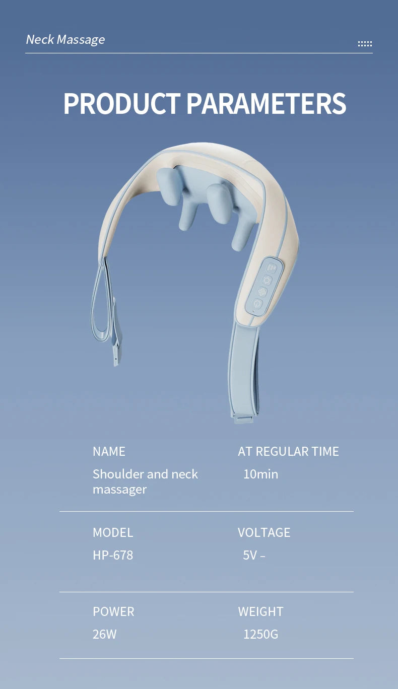 Haier Cervical Neck Massager Muscle Shoulder Back 3 Gears 6D Mechanical Hand Electric Massage Machine Shawl Relaxing Device Tool