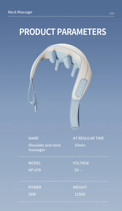 Haier Cervical Neck Massager Muscle Shoulder Back 3 Gears 6D Mechanical Hand Electric Massage Machine Shawl Relaxing Device Tool