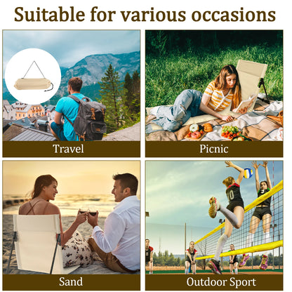 Portable Foldable Camping Chair Oxford Cloth Outdoor Lazy Backrest Chair for Picnic Garden Park Travel