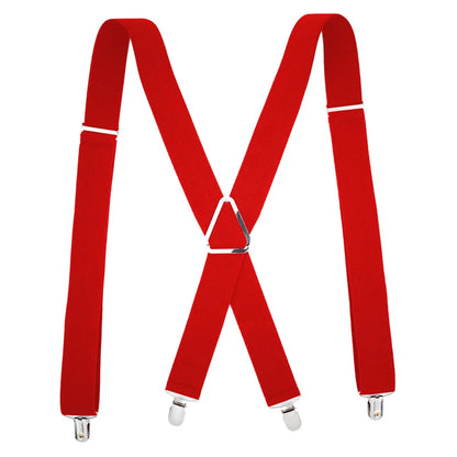 Solid Color Elastic Polyester Suspenders Braces Men Women Black Red Adjustable Straps For Wedding Suit Skirt Accessories Gifts