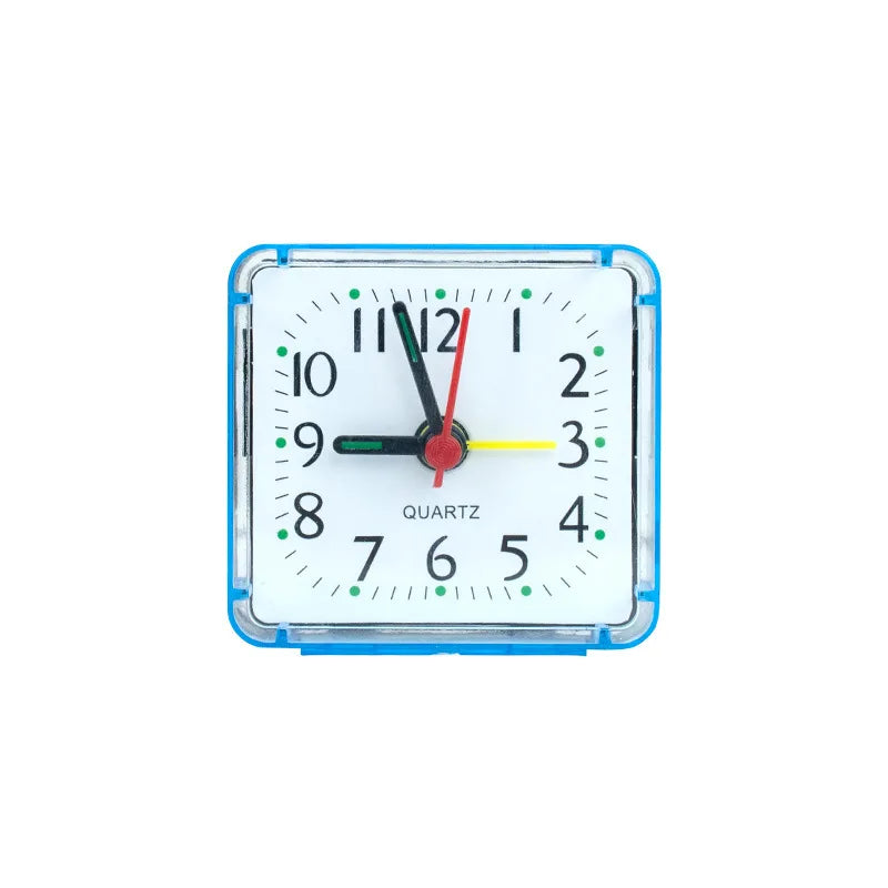 Table Clock Square Alarm Clock Small Alarm Electronic Bed Compact Travel Clock Quartz For Child Students Desk Alarm