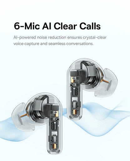 Baseus EP10 Pro ANC Earbuds Wireless Bluetooth 6.0 Earphones 50dB Realtime Adaptive Headphones 6 Mic Hi-Res LDAC IP55  Ear buds