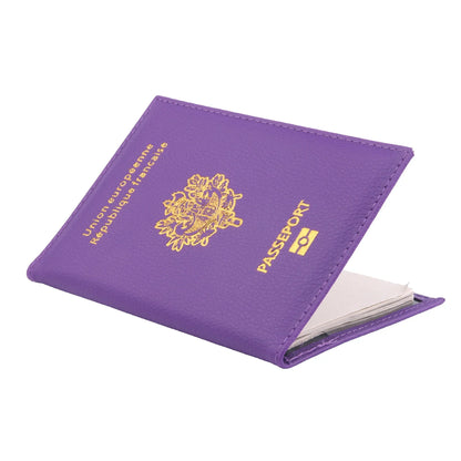 High Quality Pu Passport Protective Cover Bank Card Holder Travel Document Fashion Men and Women French Passport Cover Wallet