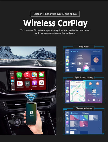 CarlinKit USB Wired/Wireless CarPlay Adapter Wireless Android Auto AI Box Mirrorlink Bluetooth Auto Connect For Android Car Radio For Youtube Netflix Google Map Android Aftermarket Car Screen