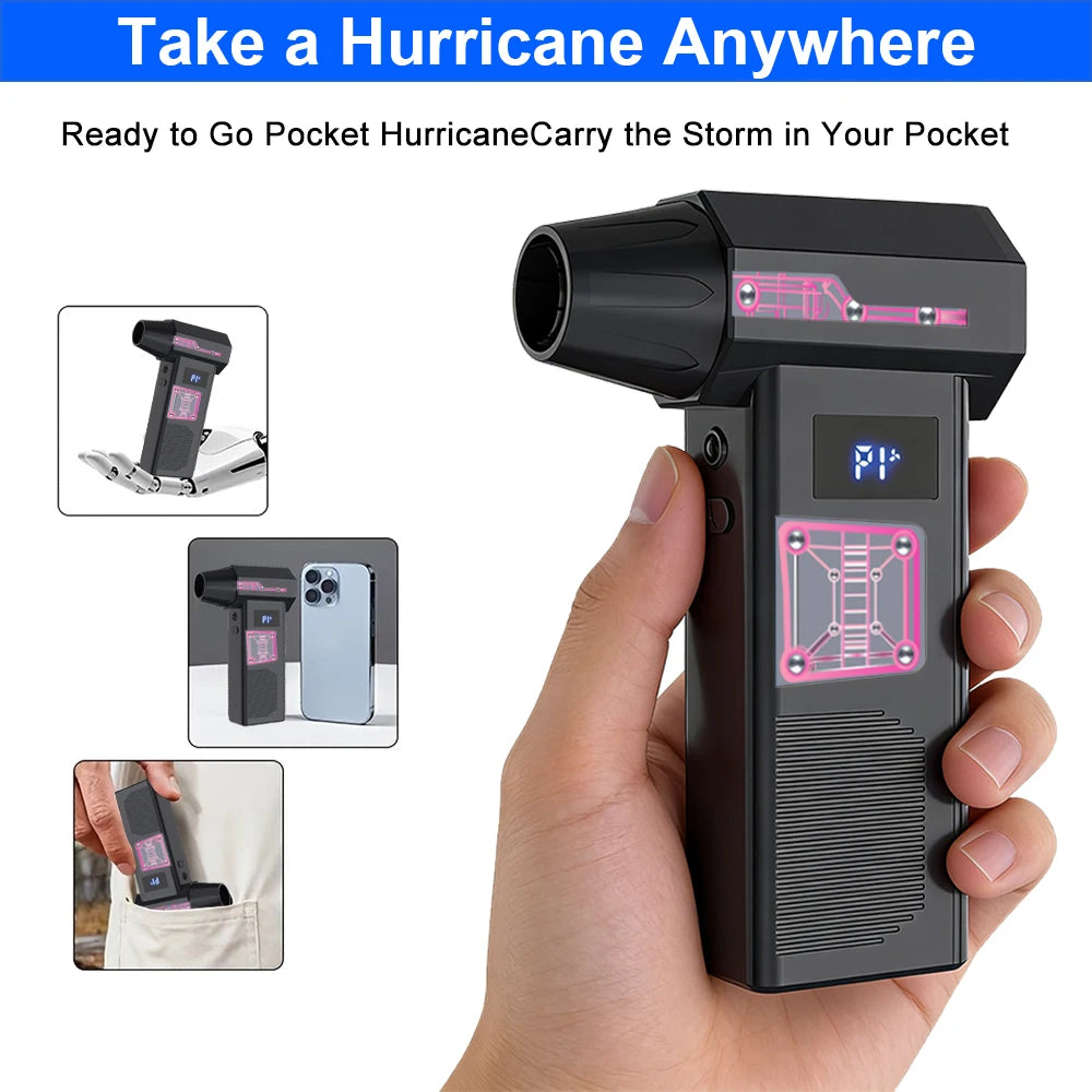 13000rpm Turbo Jet FanPowerful Air Blower, High Speed Jet Fan Handheld Portable Type-C Charging Dust Snow Cleaning Air Turbo Jet