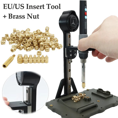 Brass Heat Set Insert Nut Tool Soldering Iron Hot Melt M3 Threaded Inserts Pressed Fit for 3D Printer Plastic Case Insertion Nut