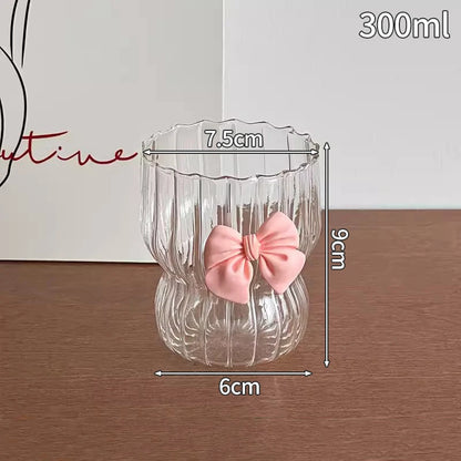 Transparant Drinking Glass Cup Creative Wave Shape Iced Coffee Tumbler Cup Juice Milk Tea Mug Drinkware Water Glasses Ripple Mug