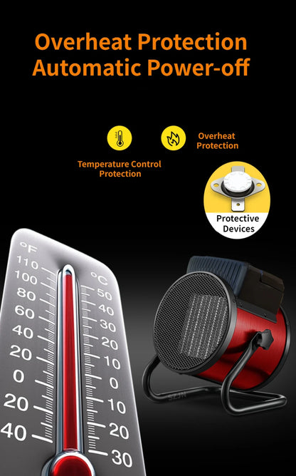 Industrial Portable Electric Heater Blower Natural Hot wind Adjustable Ceramic Heating Stove Radiator Thermal Air Warmer