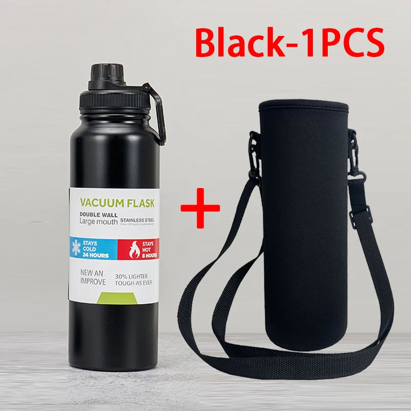 600/800/1000ML Sport Vacuum Flask Stainless Steel Thermal Water Bottle Car Insulated Cup Keeps Cold and Heat Travel Thermal Mug