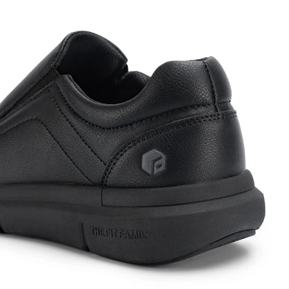 Fitville Men'S Slip-On Shoes Wide Width Leather Casual Shoes Lightweight For Swollen Feet With Arch Support Pain Relief
