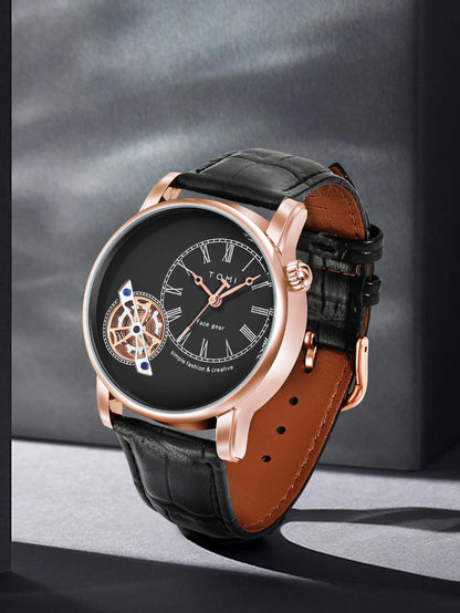TOMI Set Gift Box Luxury and Fashionable Men's Quartz Watch Leisure Calendar Double Strap Quartz Watch Festival Gift
