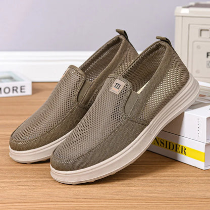 Summer Breathable Men's Mesh Shoes, One Foot Cloth Shoes, Anti Slip Soft Soled Casual Shoes
