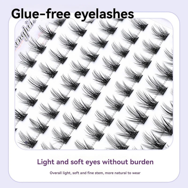10 rows of red lotus artificial eyelashes are lightweight, soft, and easy to wear without glue after repeated use