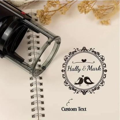 Custom Stamp Round Self Inking,Personalized Stamp 25/30/40/50mm Monogram LOGO Design Rubber Stampswith 4 Optional Ink Colors